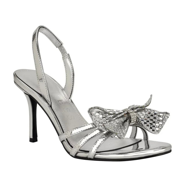 GUESS Merle Bow Heels Women - SLV - Silver / 37.5 / M