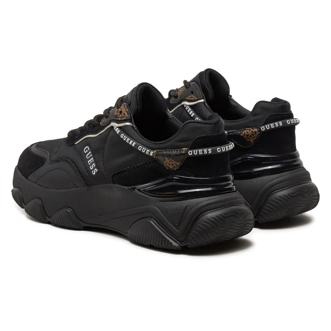 GUESS Micola Mixed Leather Sneakers Women - BLK