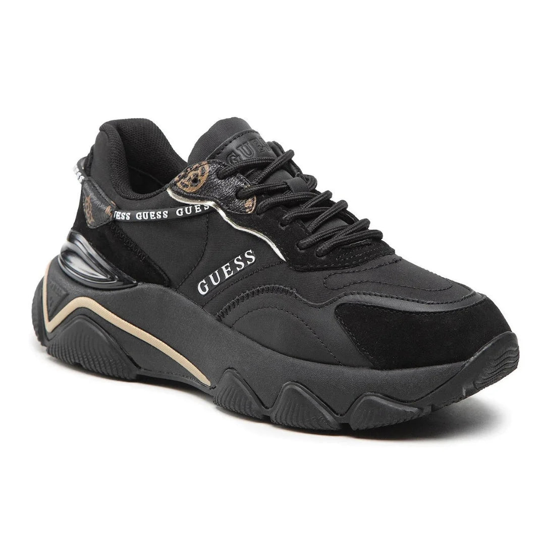 GUESS Micola Mixed Leather Sneakers Women - BLKBLK