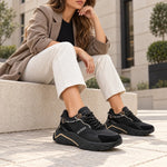 GUESS Micola Mixed Leather Sneakers Women - BLKBLK