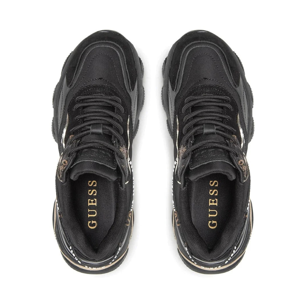 GUESS Micola Mixed Leather Sneakers Women - BLKBLK