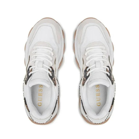 GUESS Micola Mixed Leather Sneakers Women - WHT