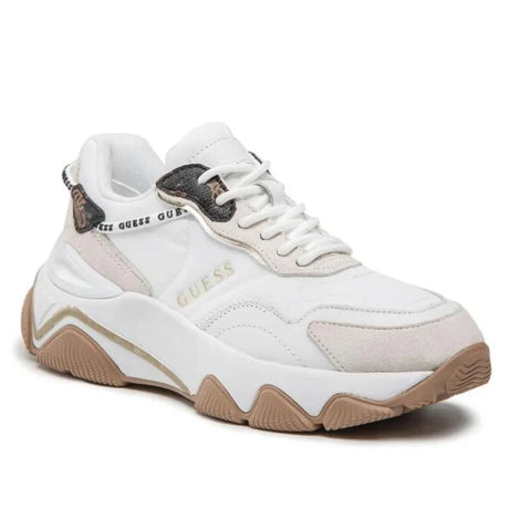 GUESS Micola Mixed Leather Sneakers Women - WHT