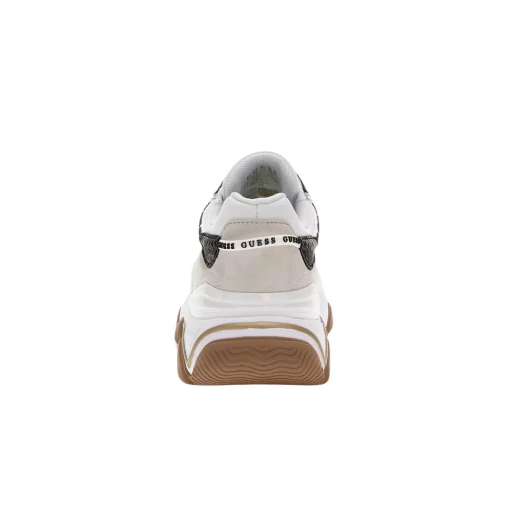 GUESS Micola Mixed Leather Sneakers Women - WHT