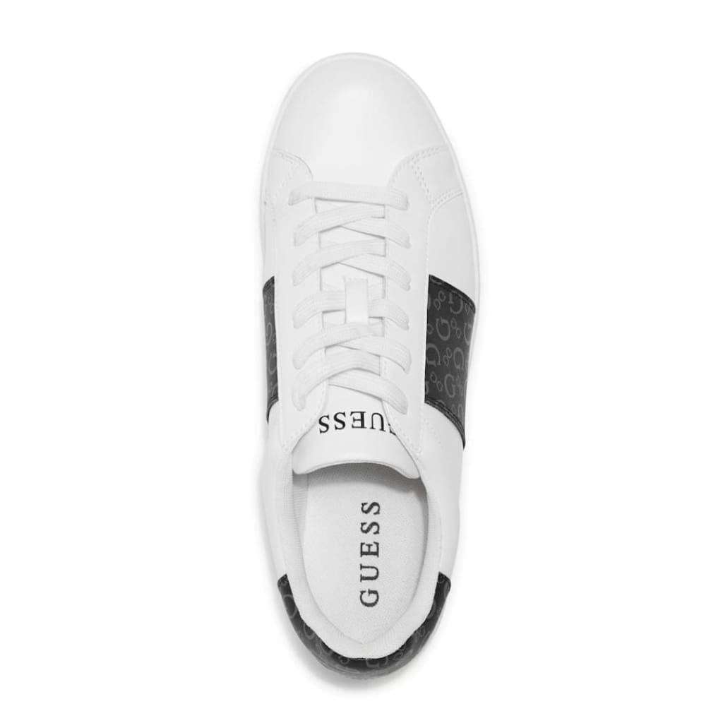 GUESS Modda Monogram Low-Top Sneakers Men - WHTBLK Shoes