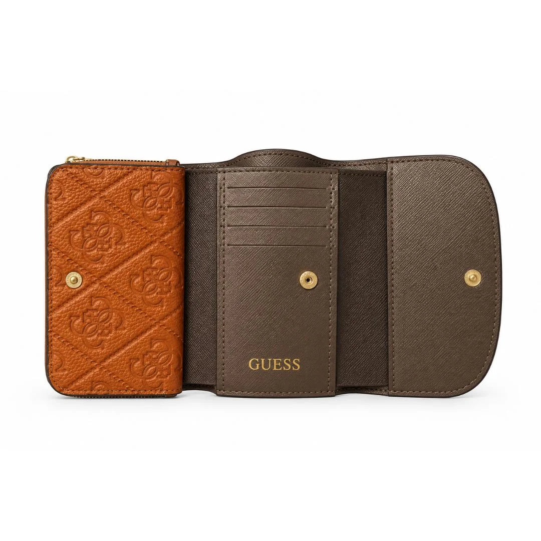 GUESS Monogram Zip Organiser Wallet Women - TAN - Tan