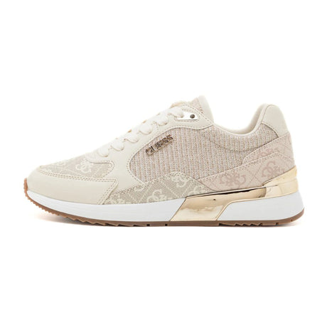 GUESS Moxea 4G Logo Sneakers - BEGGRY - Beige/ Gold/ Gray / 36