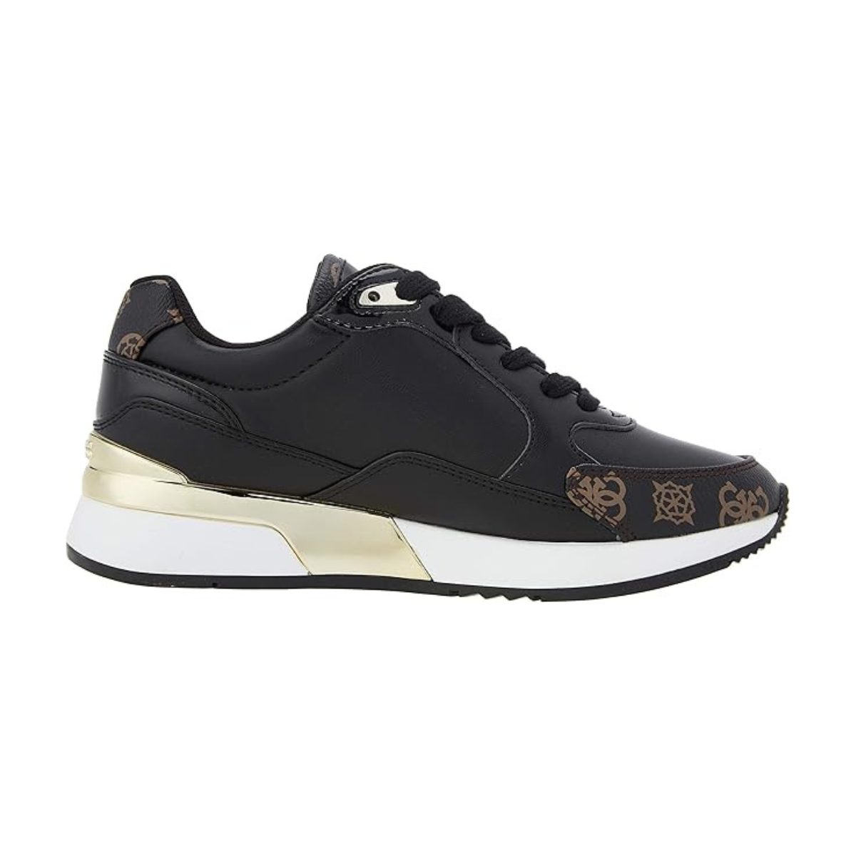 GUESS Moxea 4G Logo Sneakers - BLKGLD - Black / Gold / 37