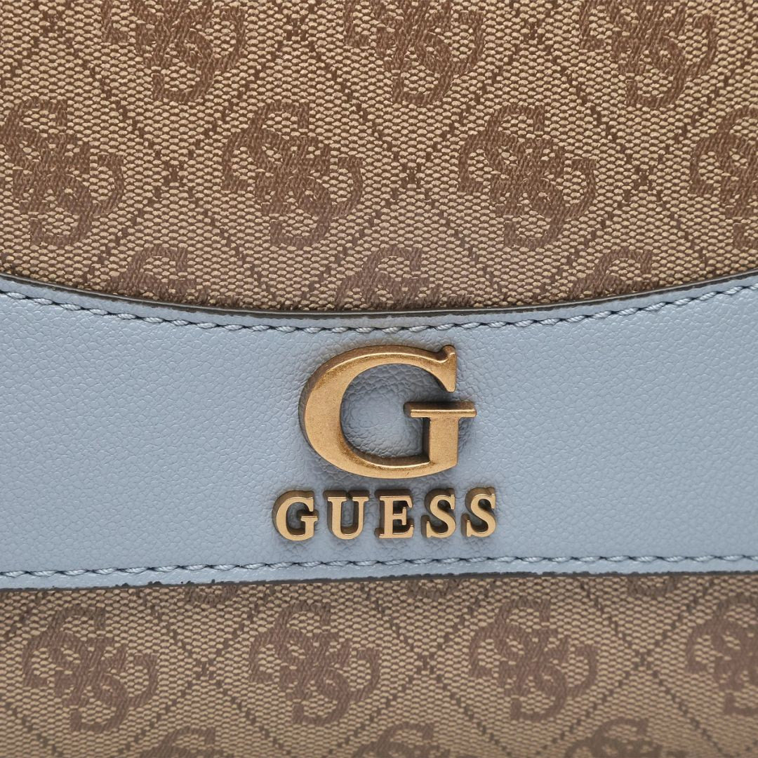 GUESS Nell Logo Crossbody Bag - BEGBLU - Beige/ Blue