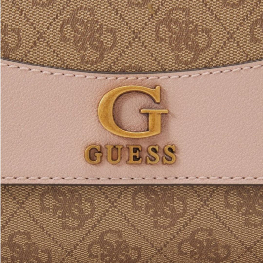 GUESS Nell Logo Crossbody Bag - BEGPNK - Beige/ Pink