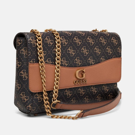 GUESS Nell Logo Crossbody Bag - BRW - Brown - Bags