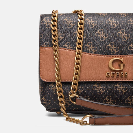 GUESS Nell Logo Crossbody Bag - BRW - Brown - Bags