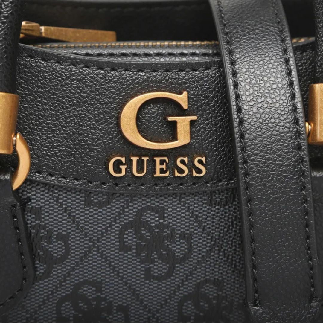 GUESS Nell Mini Monogram Satchel Bag COL Gray