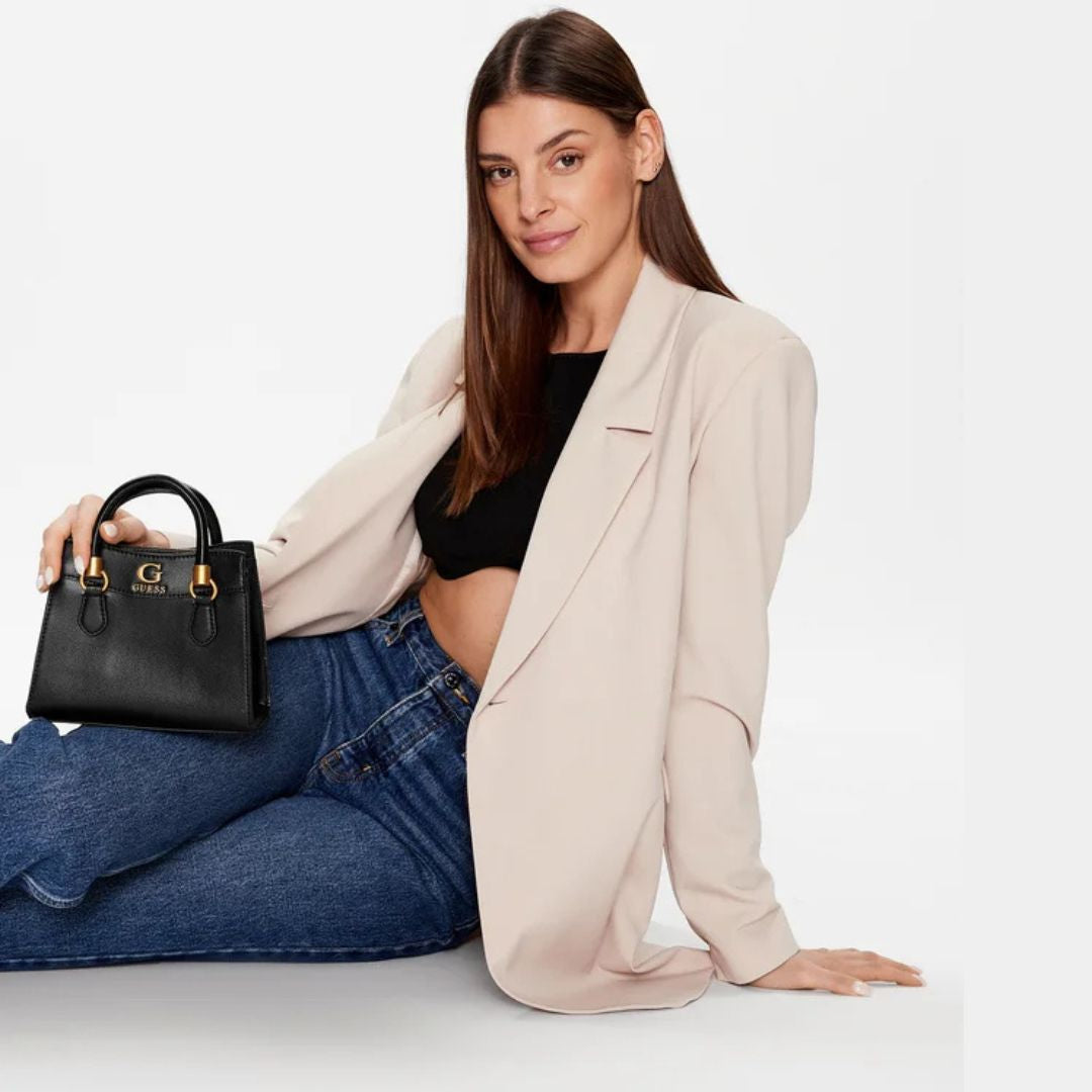 GUESS Nell Mini Satchel Bag BLK Black