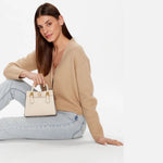 GUESS Nell Mini Satchel Bag OFFWHT White