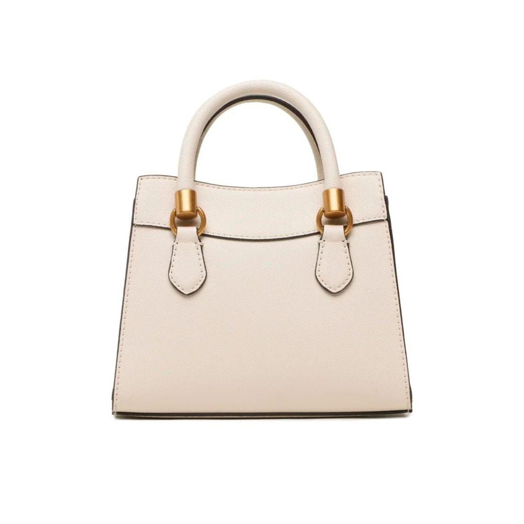 GUESS Nell Mini Satchel Bag OFFWHT White