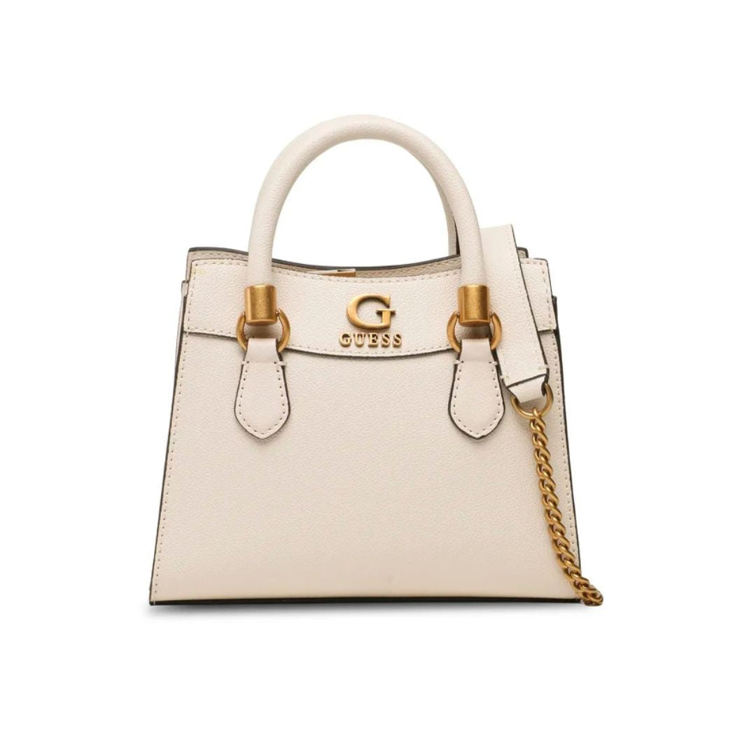 GUESS Nell Mini Satchel Bag OFFWHT White