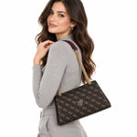 GUESS Noelle Convertible Crossbody Flap Bag Women - DBRN - Dark Brown