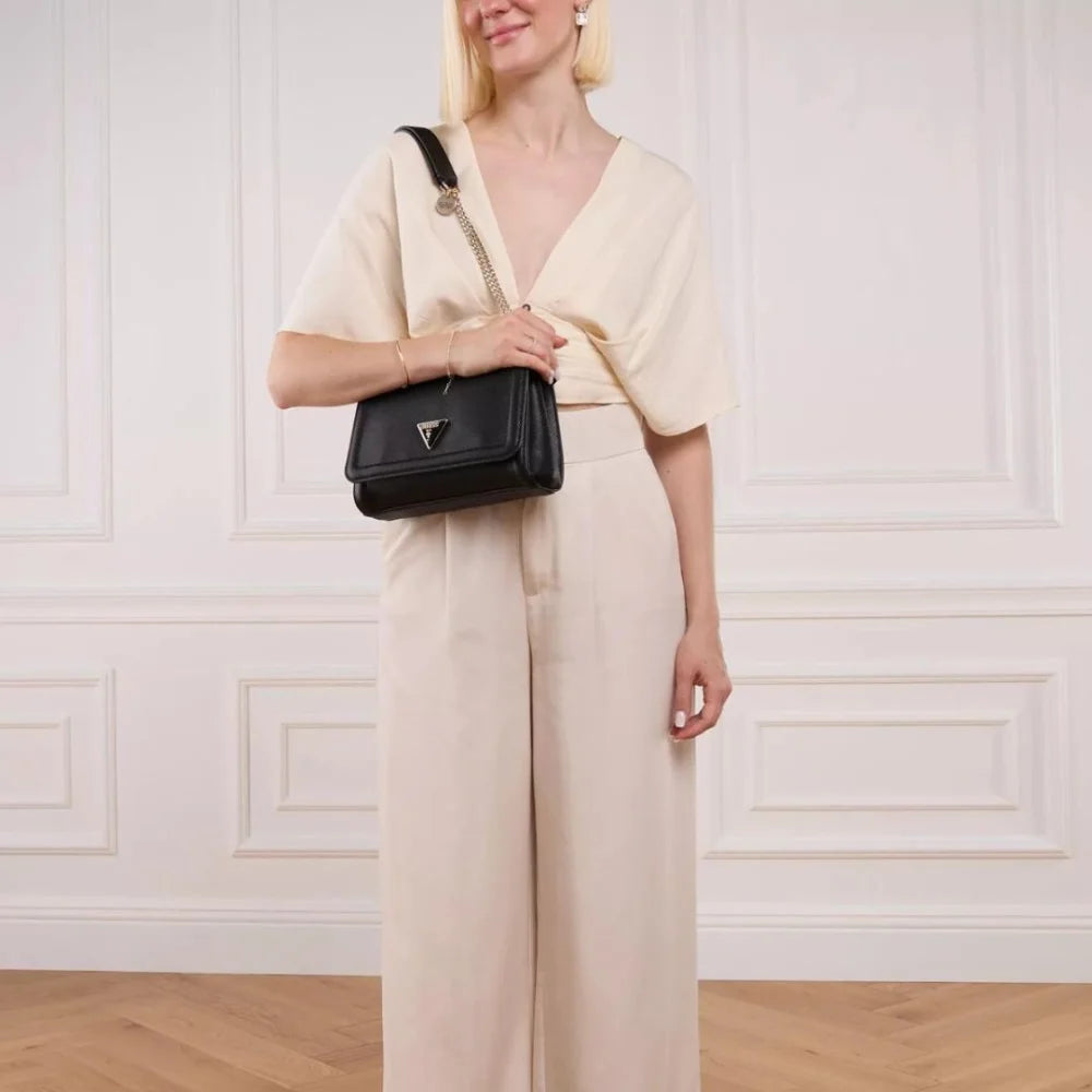 GUESS Noelle Convertible Flap Crossbody Bag Women - BLK - Black