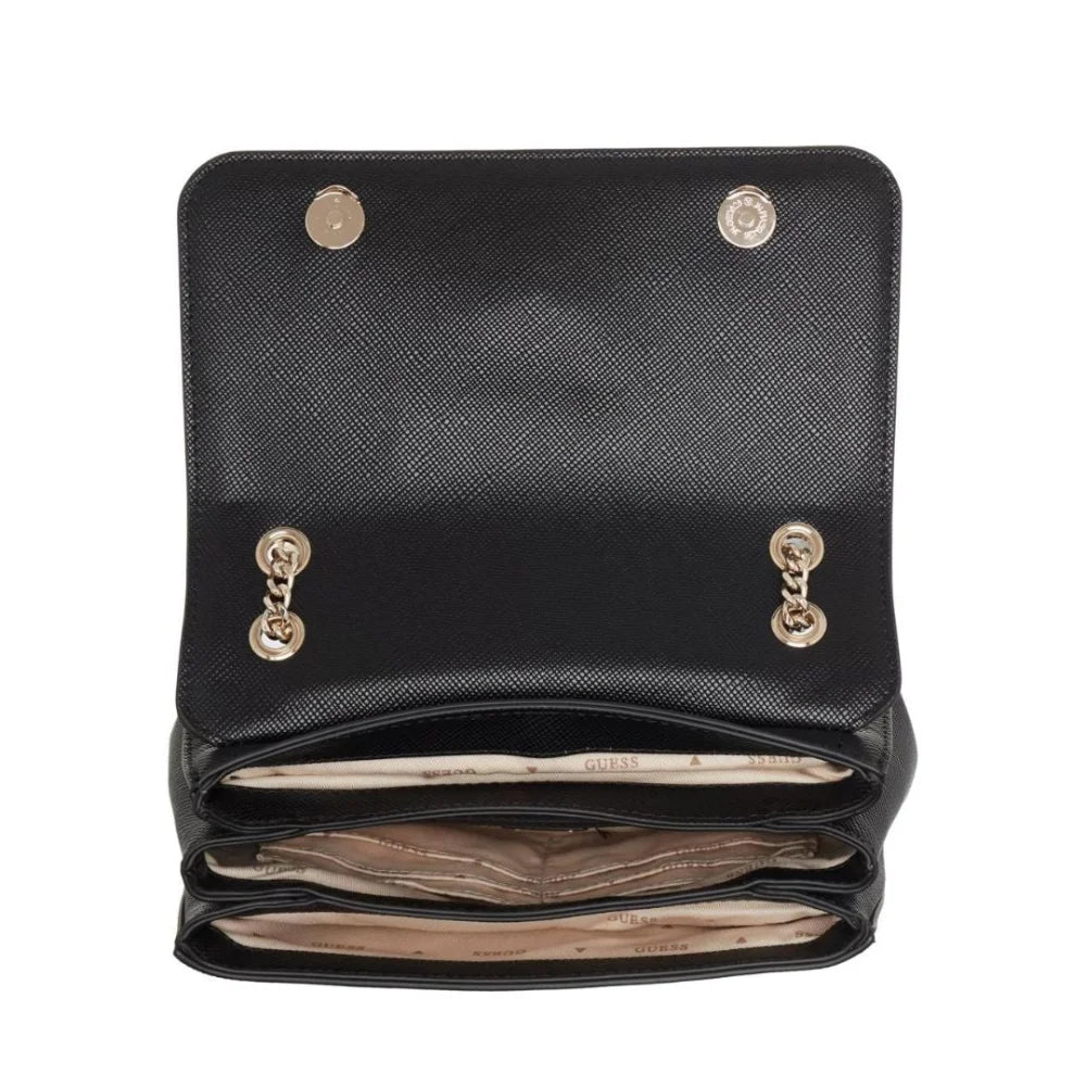 GUESS Noelle Convertible Flap Crossbody Bag Women - BLK - Black