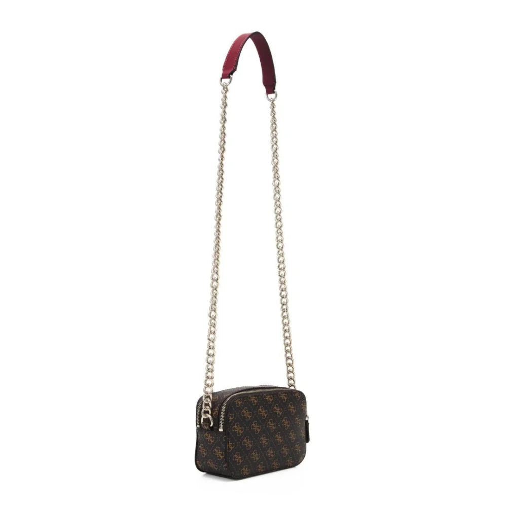 GUESS Noelle Crossbody Camera Monogram Bag - BRN - Brown