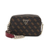 GUESS Noelle Crossbody Camera Monogram Bag - BRN - Brown