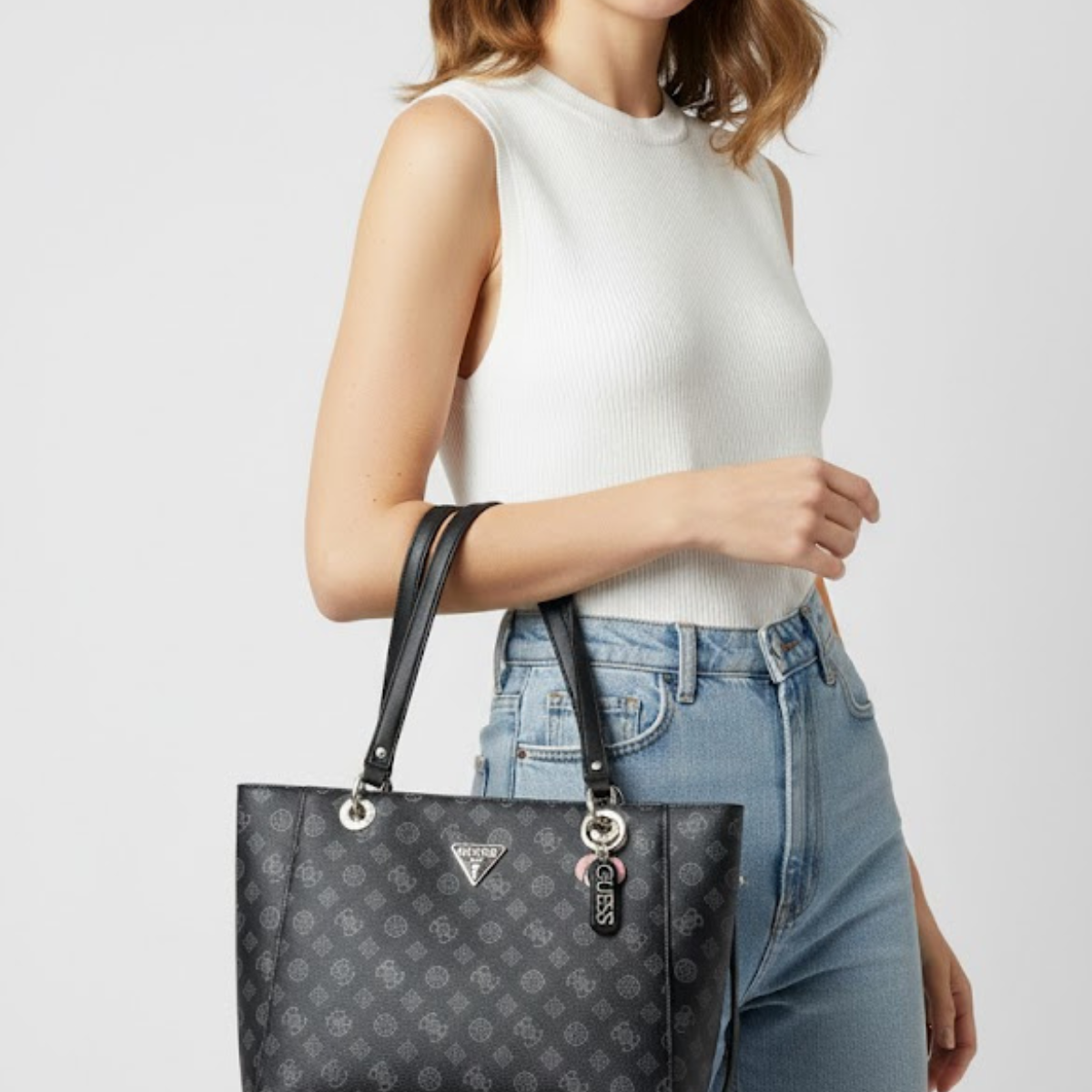 GUESS Noelle Elite Tote Handbag Women - COL - Coal