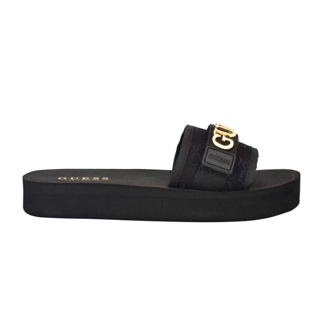 GUESS Peers Logo Slide Sandals - BLK