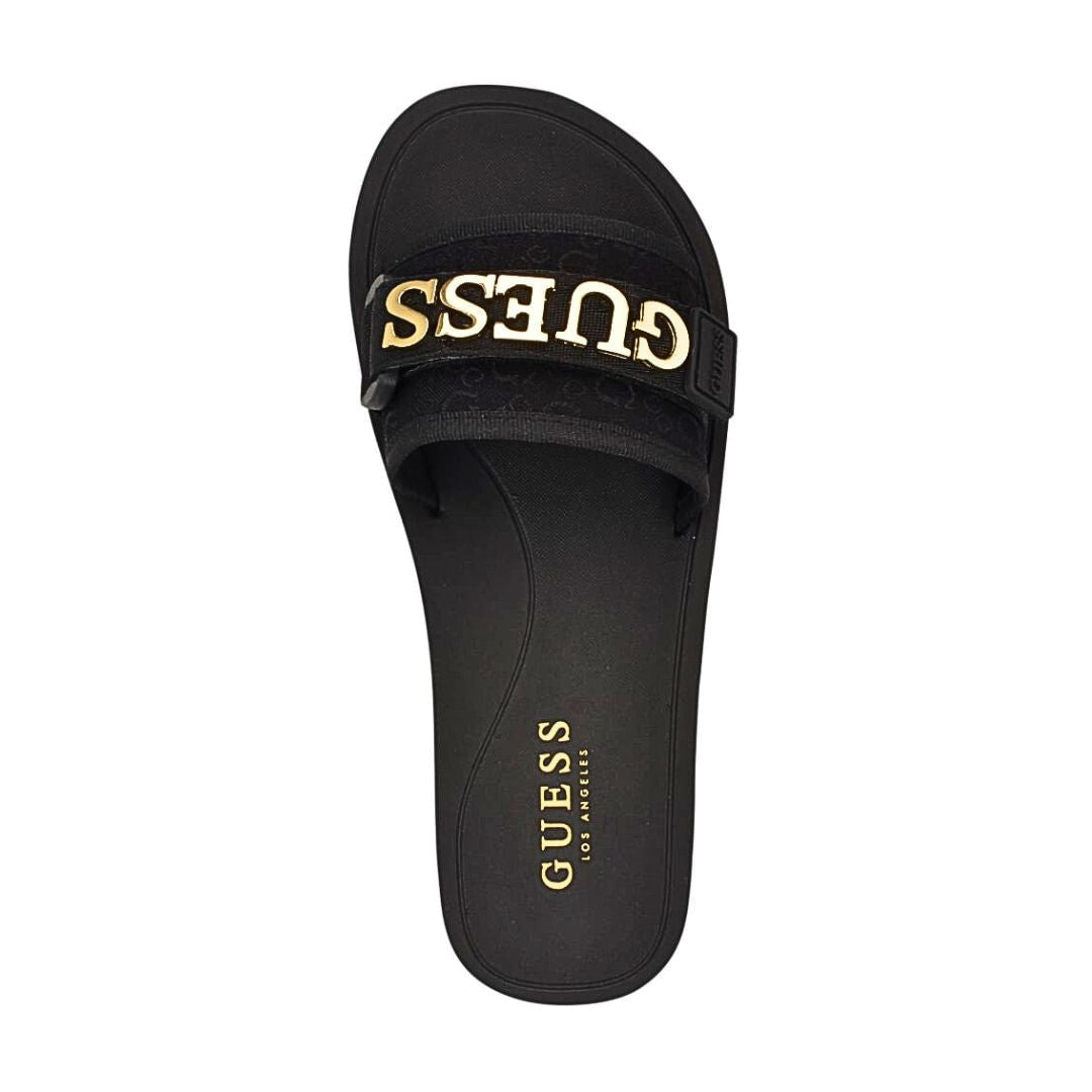 GUESS Peers Logo Slide Sandals - BLK