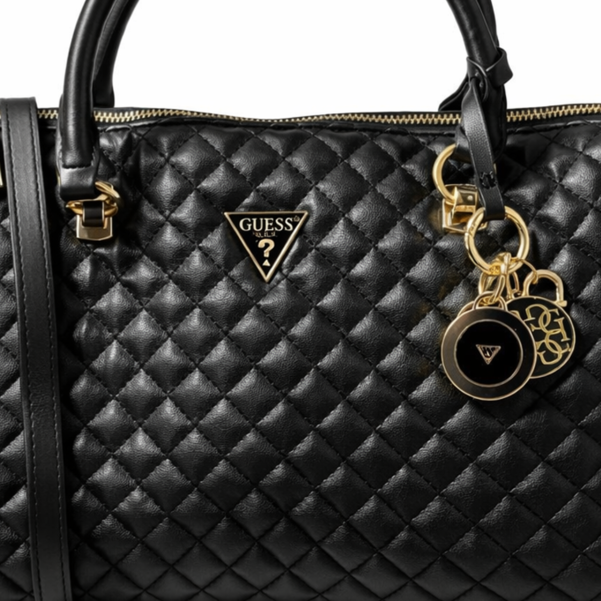 GUESS Quilted Satchel Bag Shoulder bag Women - BLK - Black