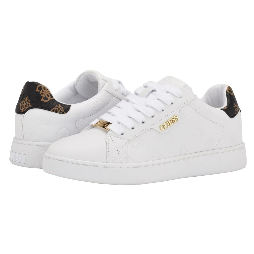 GUESS Renzy Debossed Logo Low-Top Sneakers - WHT