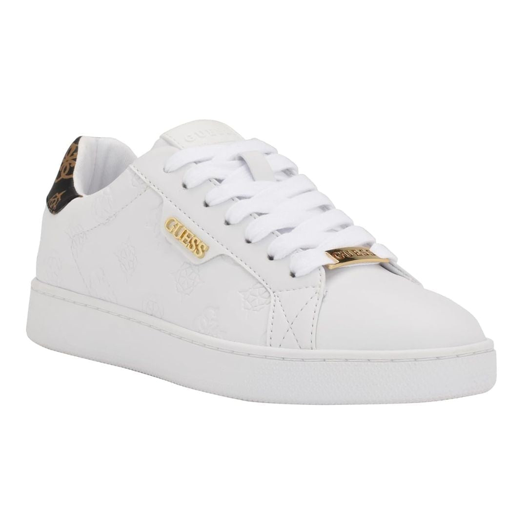 GUESS Renzy Debossed Logo Low-Top Sneakers - WHT
