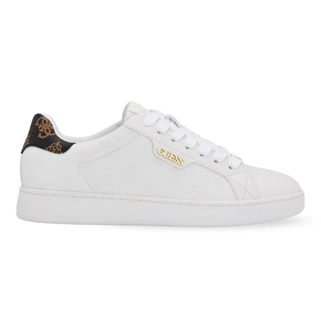 GUESS Renzy Debossed Logo Low-Top Sneakers - WHT - White / 35