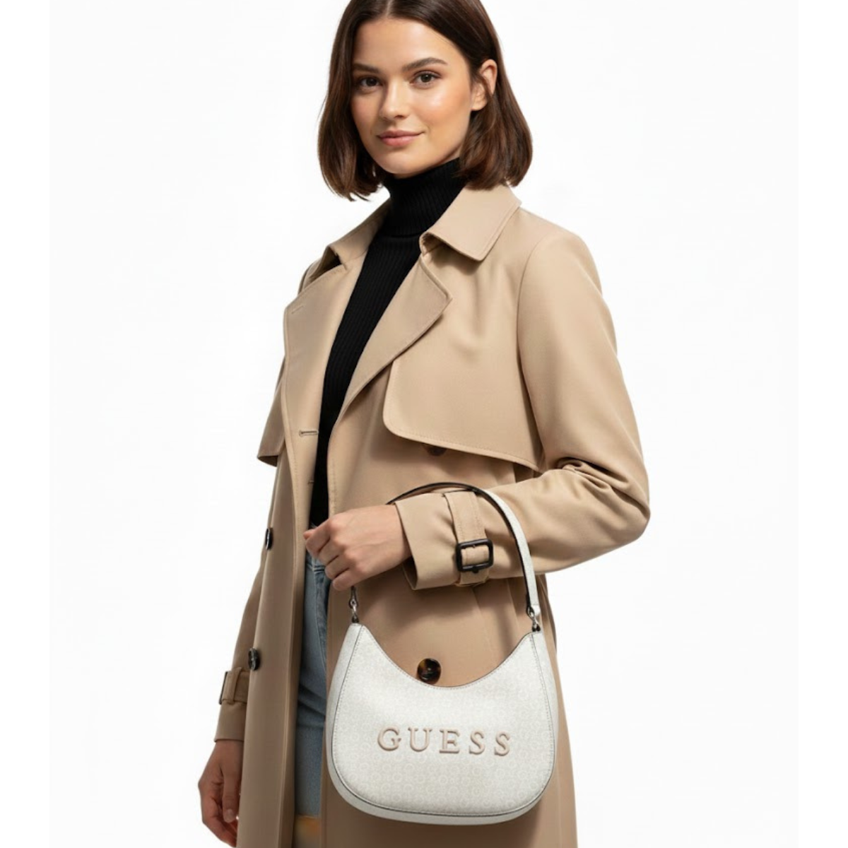 GUESS Rosse Shoulder Bag Women - WHT - White