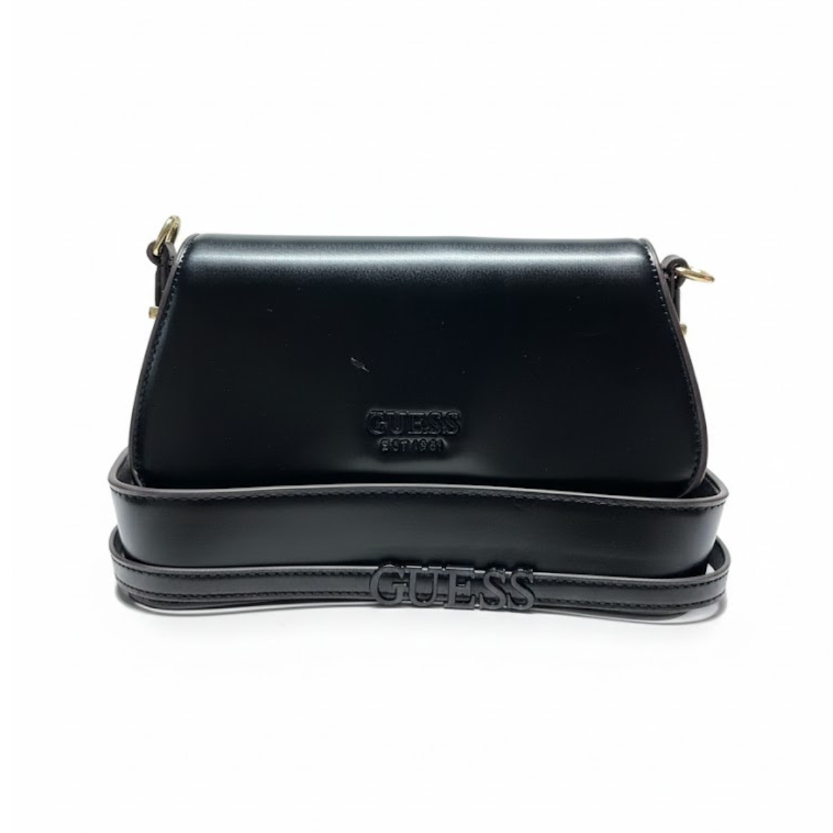 GUESS SARITA Convertible Crossbody Flap Shoulder Bag - BLK - Black