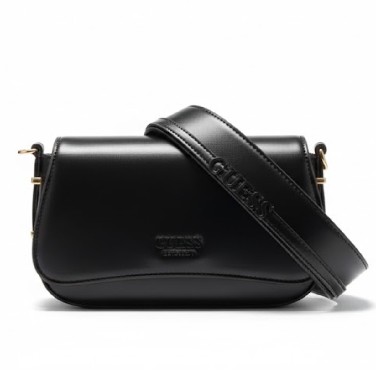 GUESS SARITA Convertible Crossbody Flap Shoulder Bag - BLK - Black
