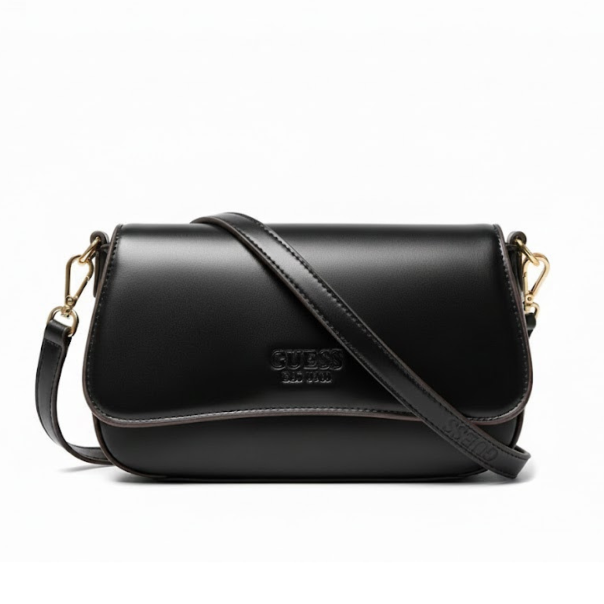 GUESS SARITA Convertible Crossbody Flap Shoulder Bag - BLK - Black