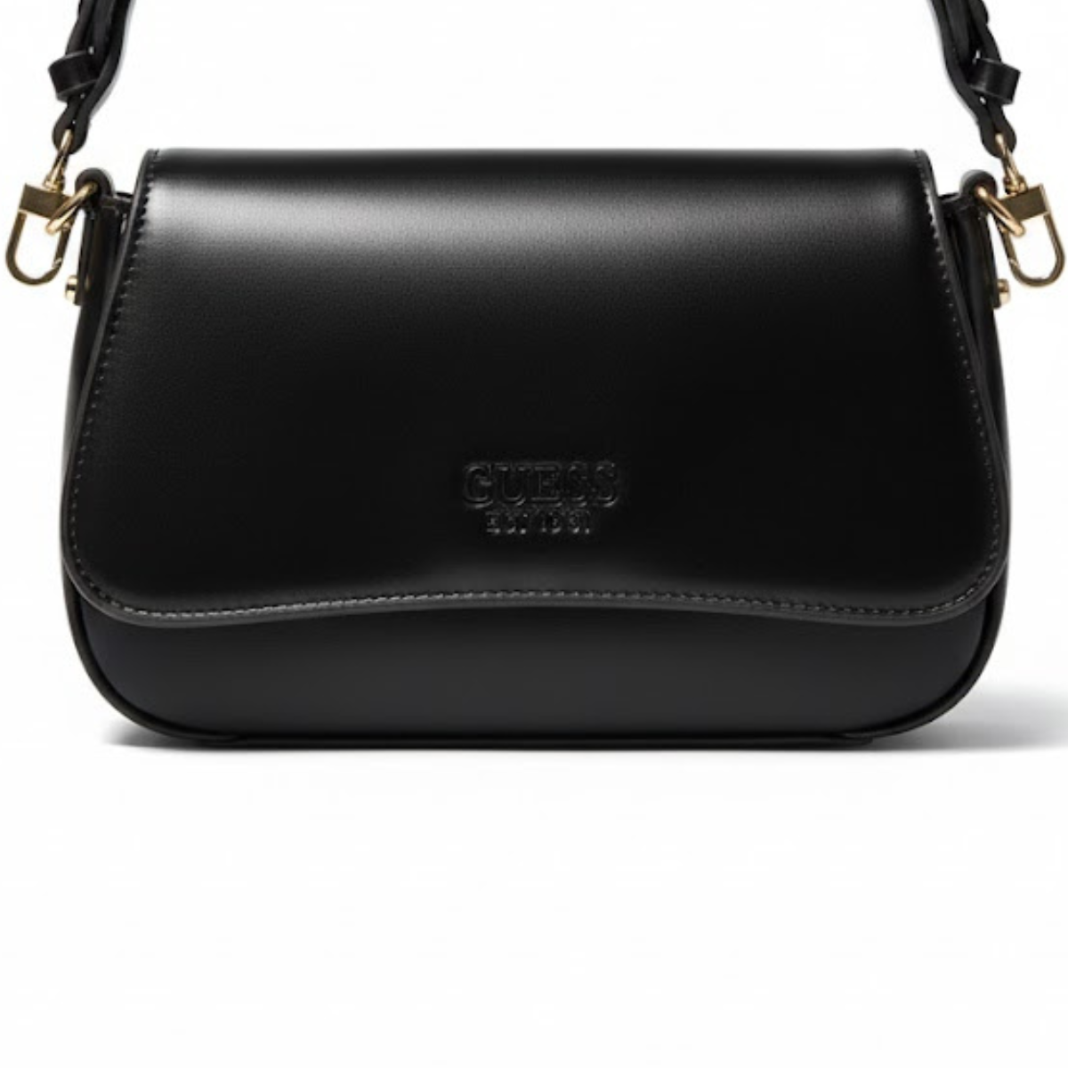 GUESS SARITA Convertible Crossbody Flap Shoulder Bag - BLK - Black