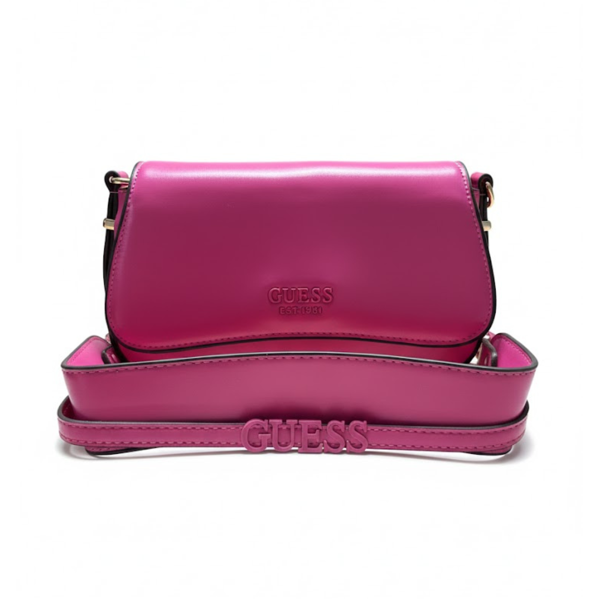 GUESS SARITA Convertible Crossbody Flap Shoulder Bag - PNK - Pink