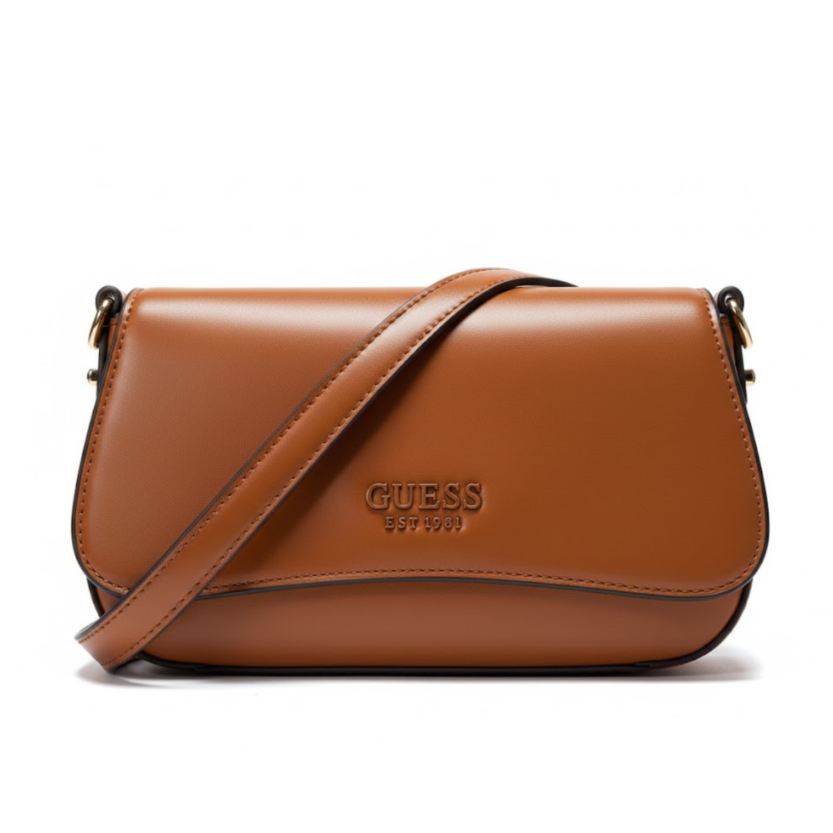 GUESS SARITA Convertible Crossbody Flap Shoulder Bag - TAN - Tan