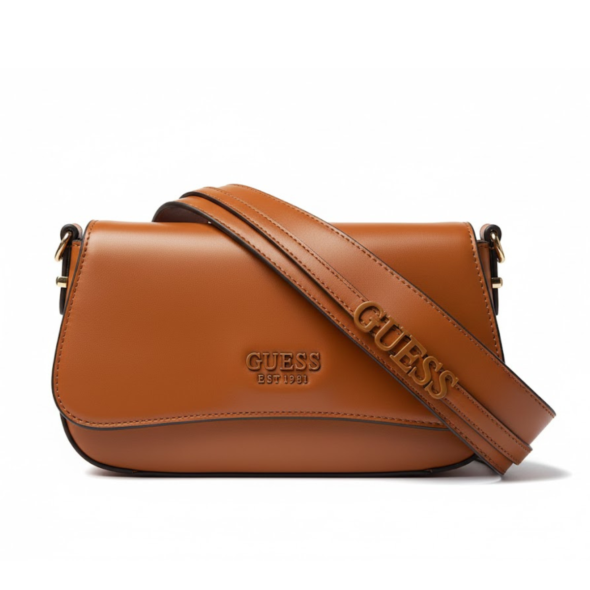 GUESS SARITA Convertible Crossbody Flap Shoulder Bag - TAN - Tan