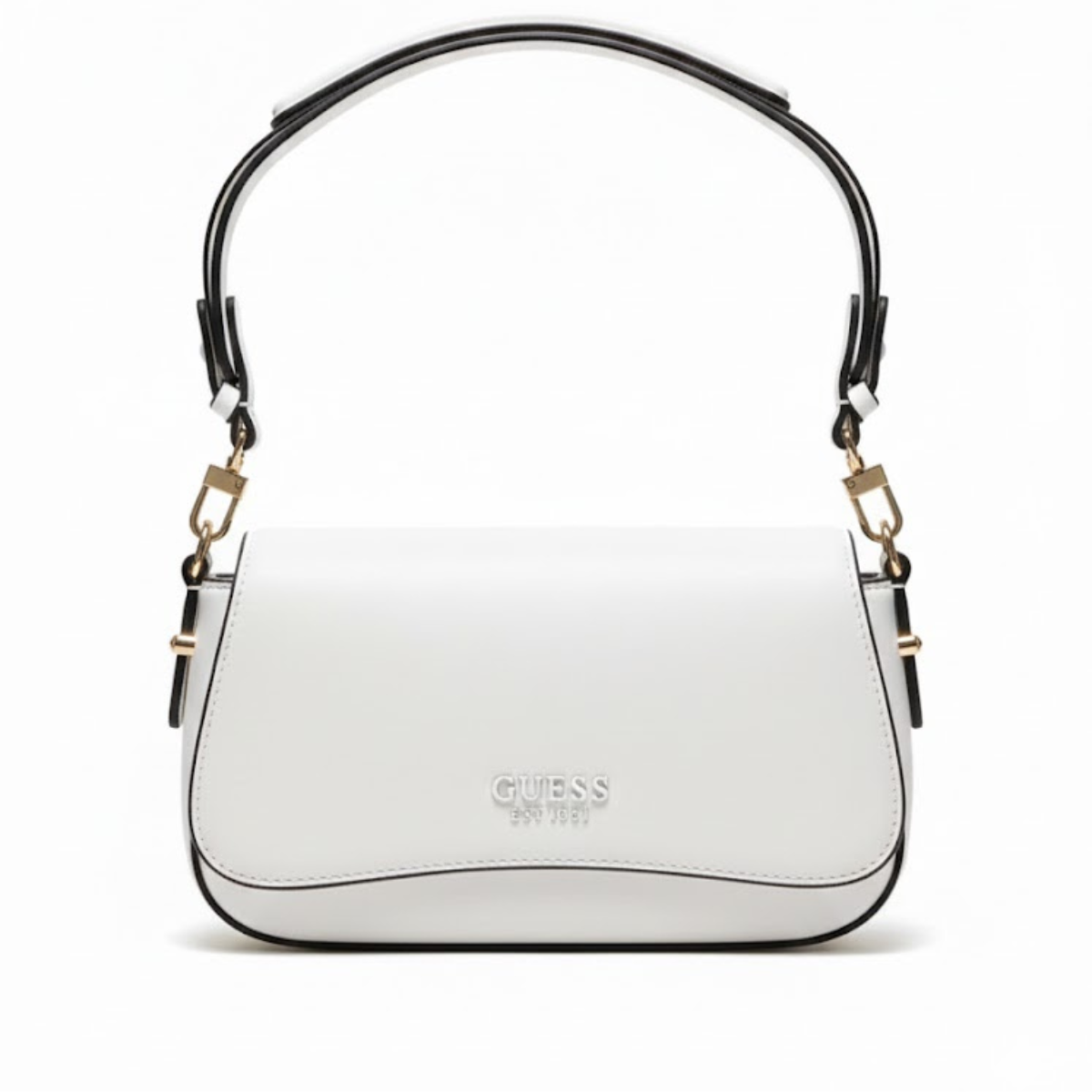 GUESS SARITA Convertible Crossbody Flap Shoulder Bag - WHT - White