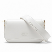 GUESS SARITA Convertible Crossbody Flap Shoulder Bag - WHT - White