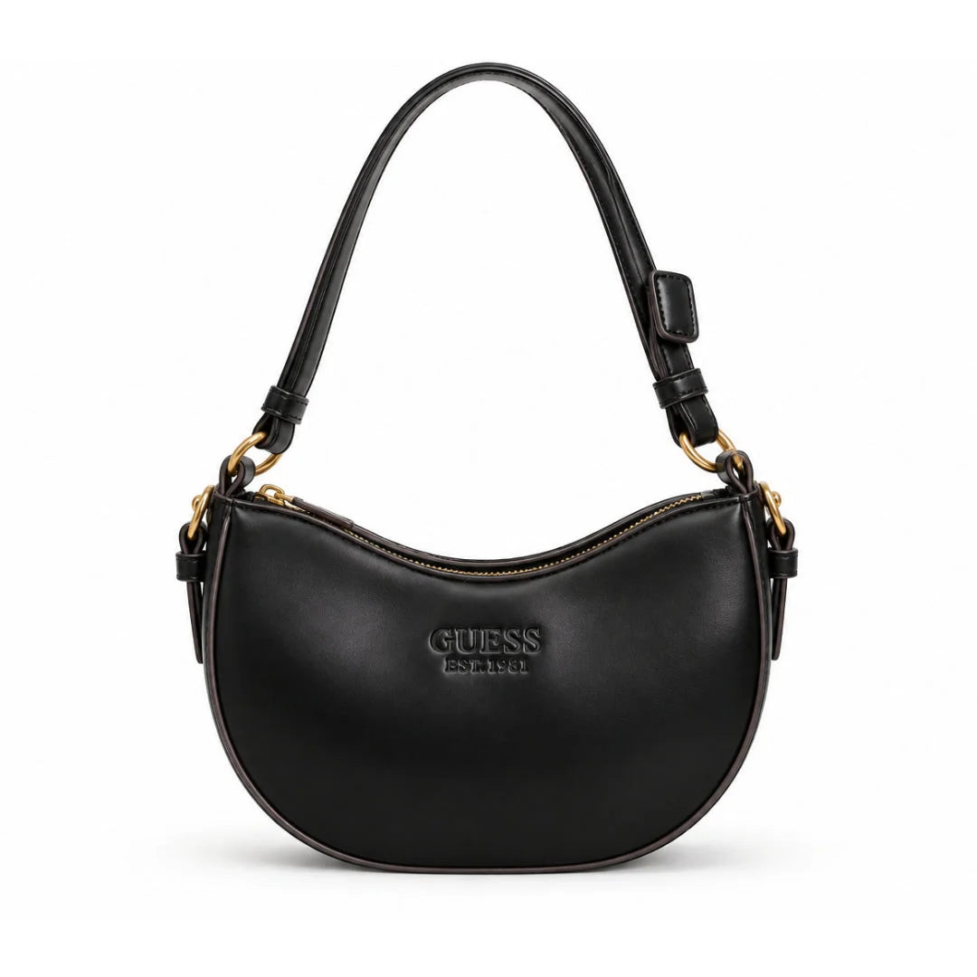 GUESS Sarita Top Zip Shoulder Bag - BLK - Cyan