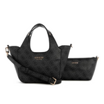 GUESS SCHULTERTASCHE CALISTA 2 IN 1 MINI HANDTASCHE - COL - Coal