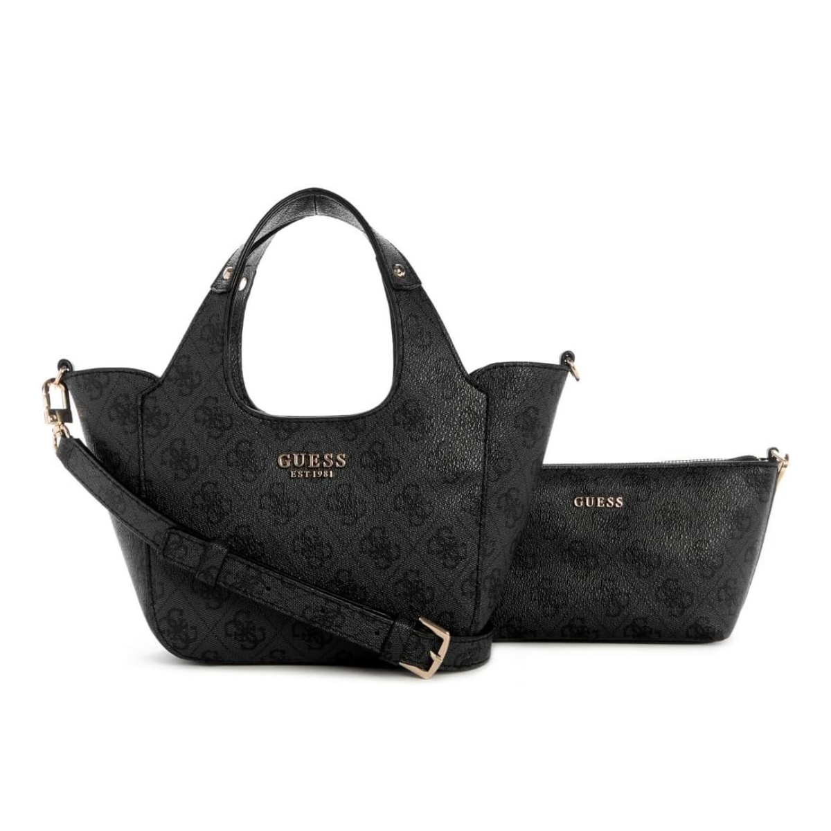 GUESS SCHULTERTASCHE CALISTA 2 IN 1 MINI HANDTASCHE - COL - Coal