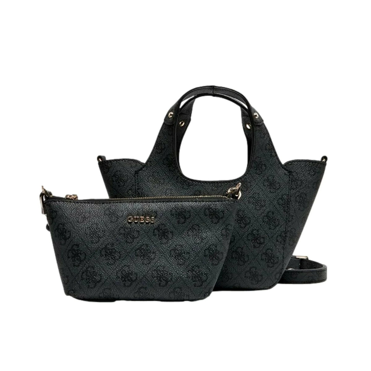 GUESS SCHULTERTASCHE CALISTA 2 IN 1 MINI HANDTASCHE - COL - Coal