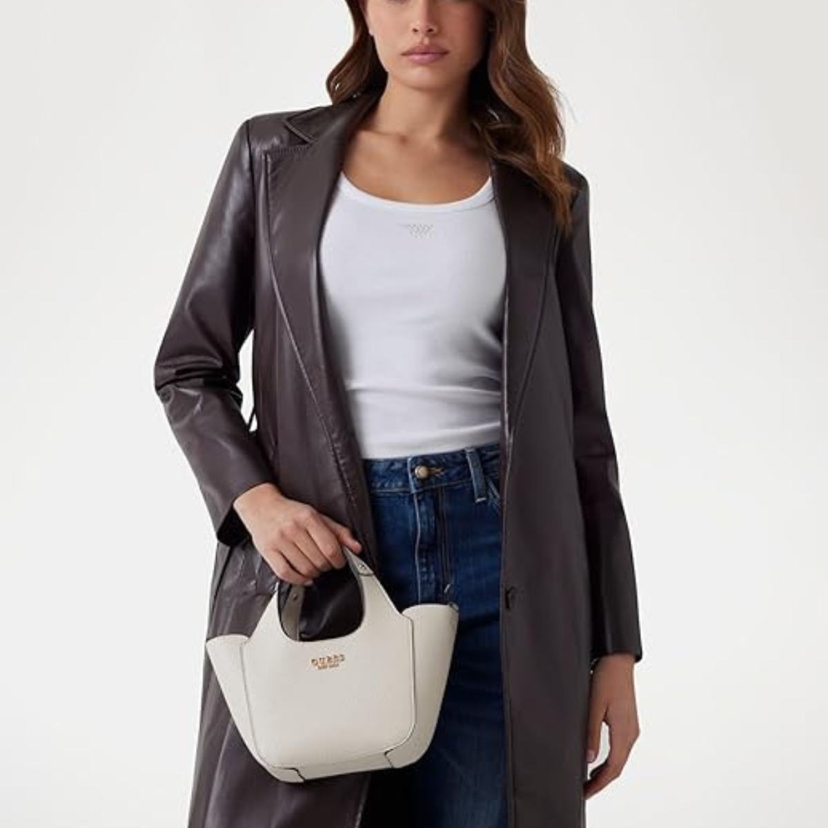 GUESS SCHULTERTASCHE CALISTA 2 IN 1 MINI HANDTASCHE - OFFWHT - Off White