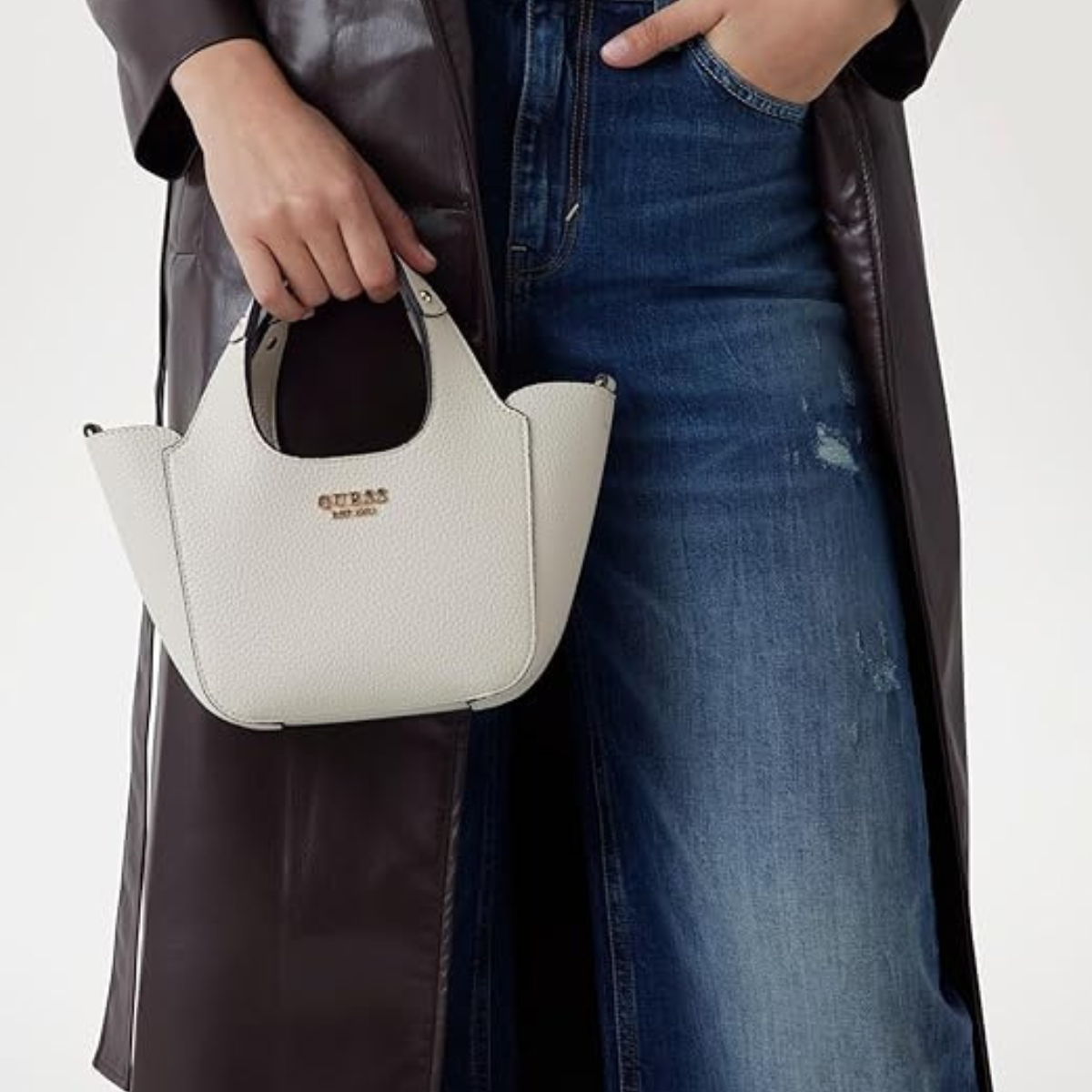 GUESS SCHULTERTASCHE CALISTA 2 IN 1 MINI HANDTASCHE - OFFWHT - Off White