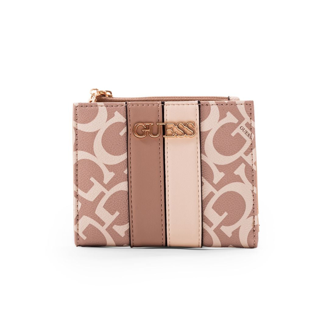 Guess Shaela Logo Small Snap Wallet - Beige